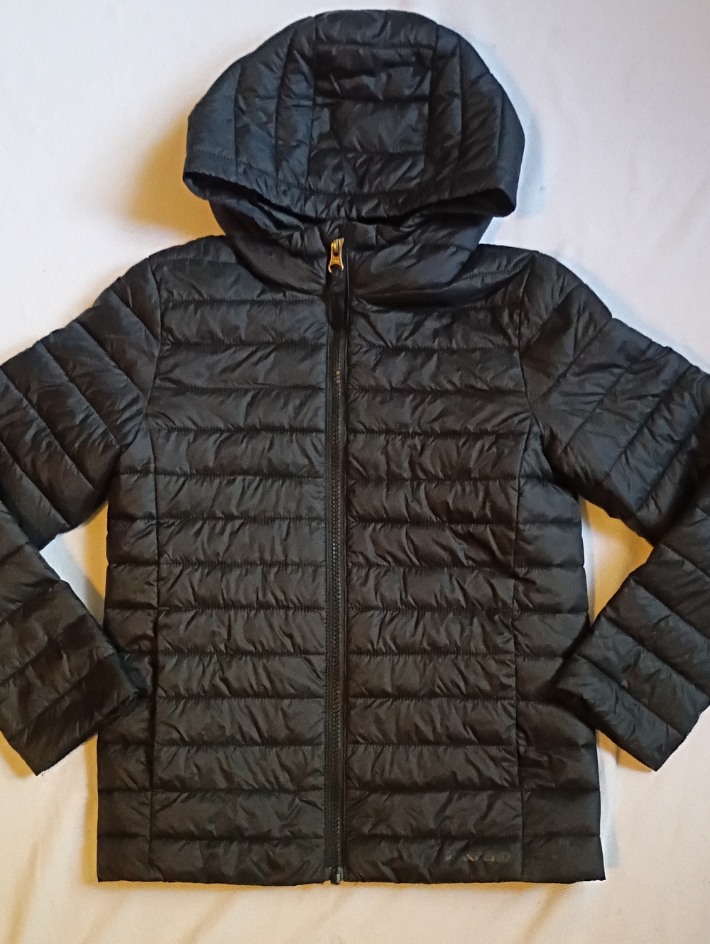 Lands' End Kids Black Quilted Hooded Puffer Jacket